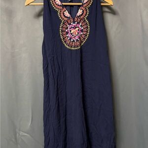 THML Navy Top with Pink Embroidery